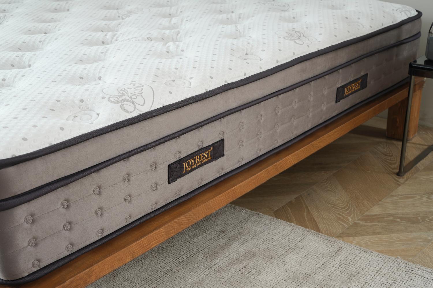 Κοντινή λεπτομέρεια στρώματος Nalydia JOYREST – καπιτονέ υφή και τεχνολογία ύπνου