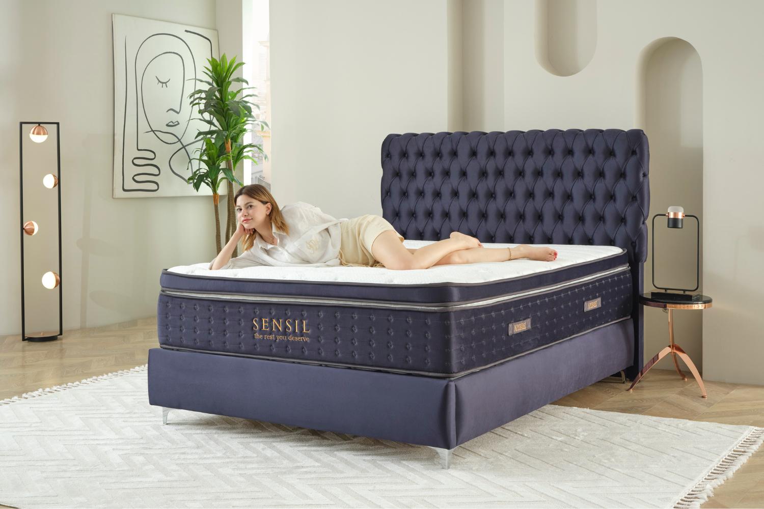 Στρώμα Sensil JOYREST ενσωματωμένο σε κρεβάτι Luxury με αποθηκευτικό