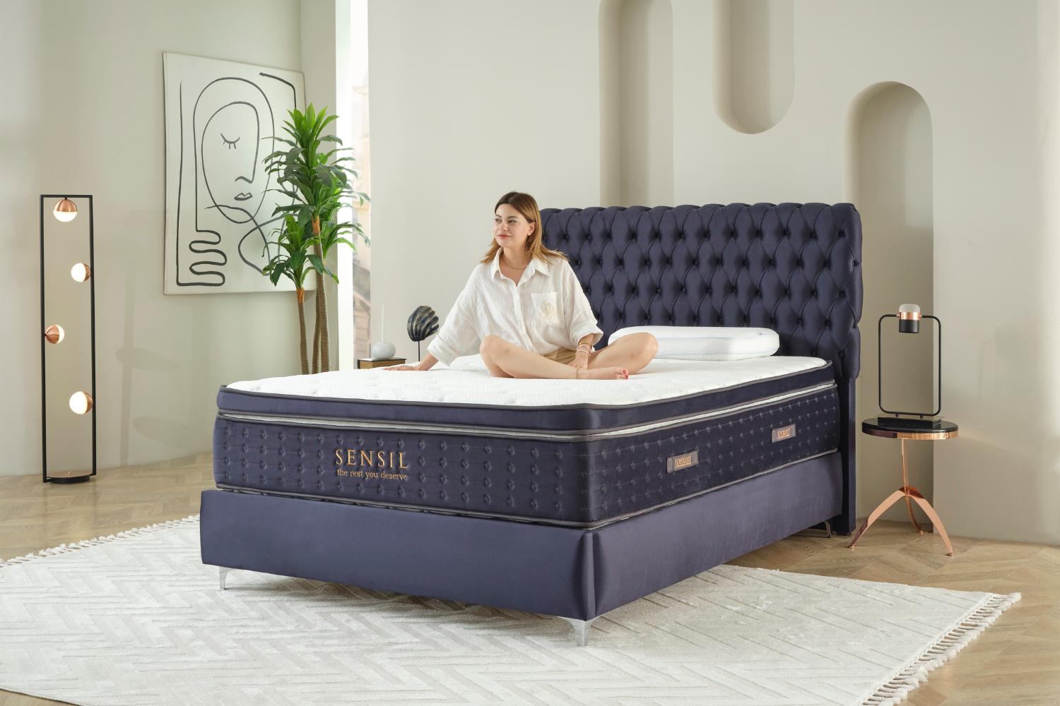 Σετ JOYREST: Κρεβάτι Luxury + στρώμα Sensil με αποθήκευση