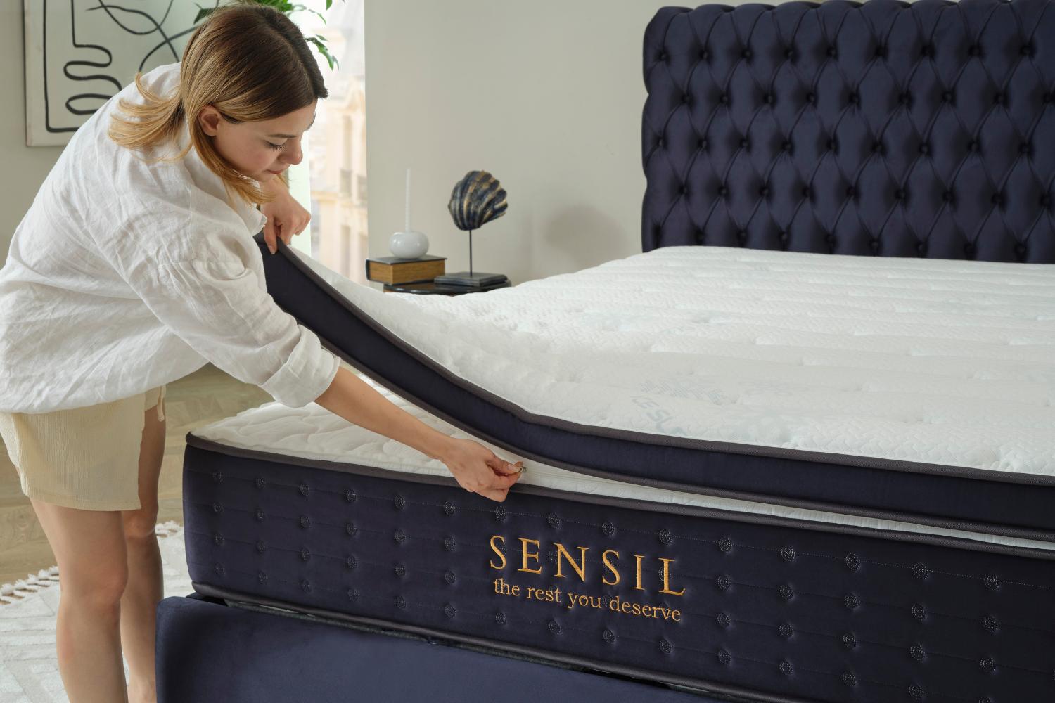 Κρεβάτι Luxury JOYREST με αποθηκευτικό χώρο και στρώμα Sensil