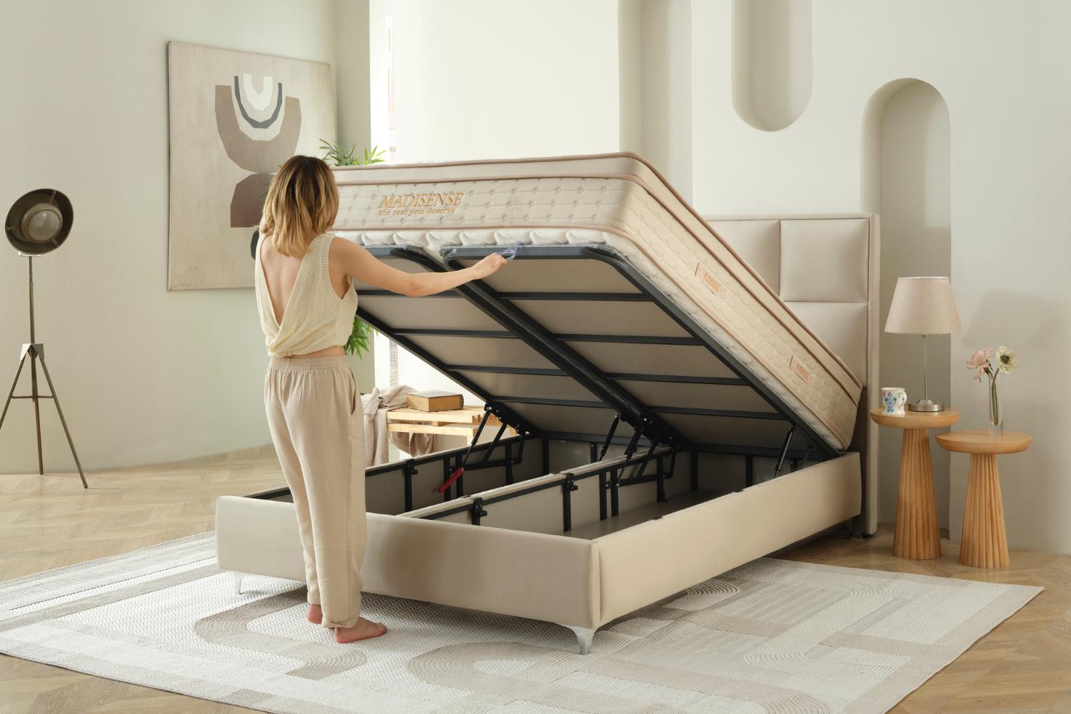 JOYREST Uniq – κρεβάτι με αποθηκευτικό και στρώμα Madisense, κορυφαίο design