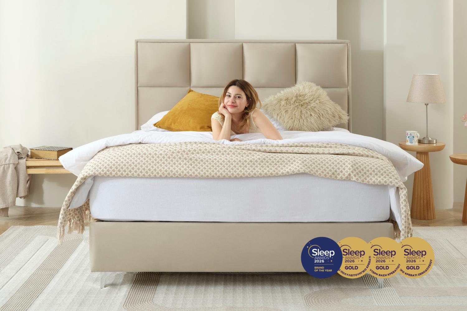 Κρεβάτια JOYREST με αποθηκευτικό χώρο και αντιμικροβιακή βάση Βραβευμένο στα Sleep Awards 2026