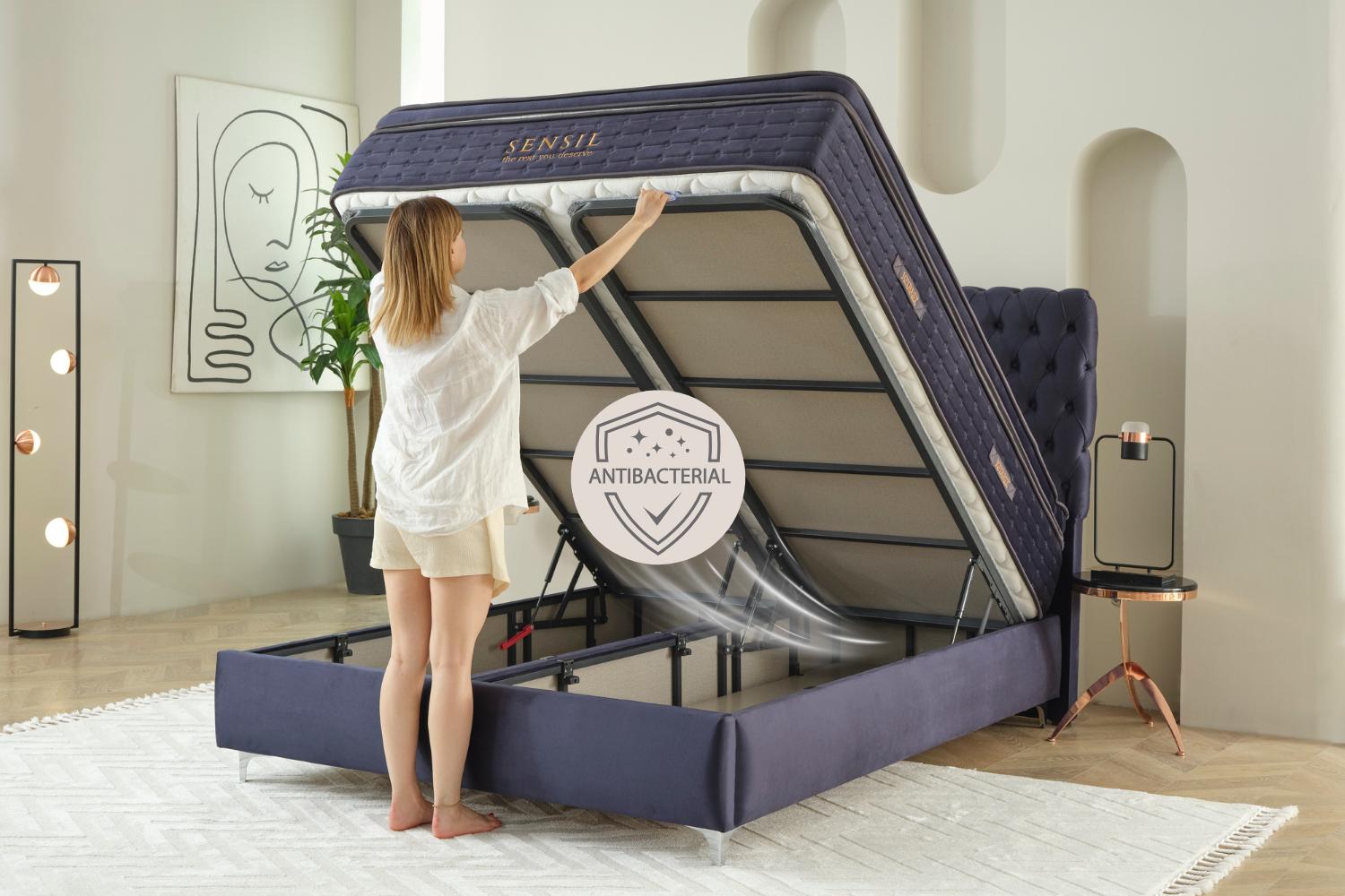 Κρεβάτι JOYREST Luxury με στρώμα Sensil και αποθηκευτικό χώρο