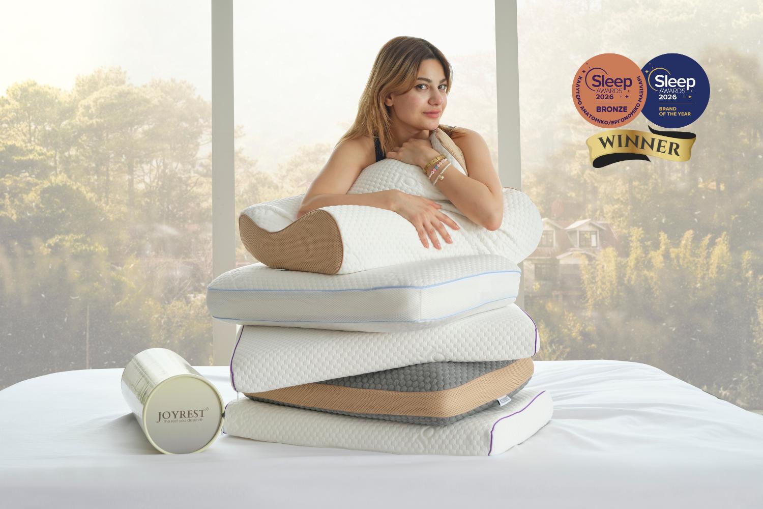 Ανατομικά και εργονομικά μαξιλάρια ύπνου JOYREST με memory foam, υποαλλεργικά υφάσματα και κορυφαία υποστήριξη για αυχένα – Ιδανικά για κάθε σωματότυπο, με επιλογές για ενήλικες και παιδιά.